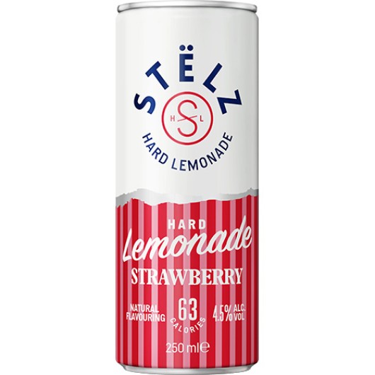 Stëlz Hard Lemonade Strawberry (blik) 12 x 25cl